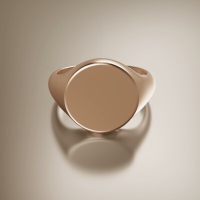 Rose Gold 14mm Signet Round Ring