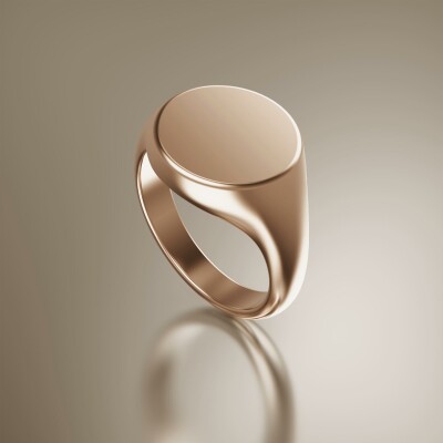Rose Gold 14mm Signet Round Ring