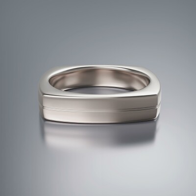 White Gold 5mm Cushion Shank Grooved Ring