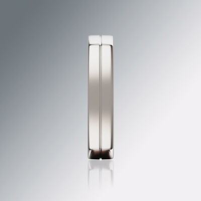 White Gold 5mm Cushion Shank Grooved Ring
