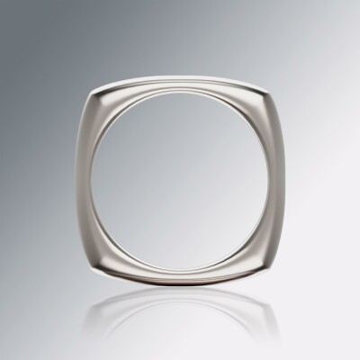 White Gold 5mm Cushion Shank Halfround Ring