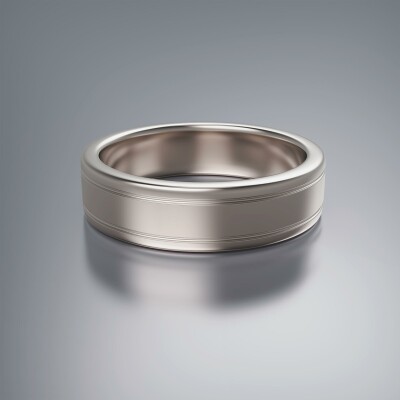 White Gold 6mm Flat Grooved Ring