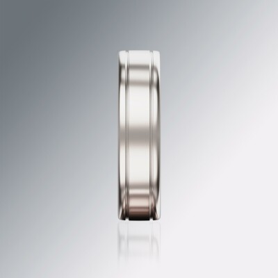 White Gold 6mm Flat Grooved Ring