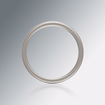 White Gold 8mm Flat Grooved Ring