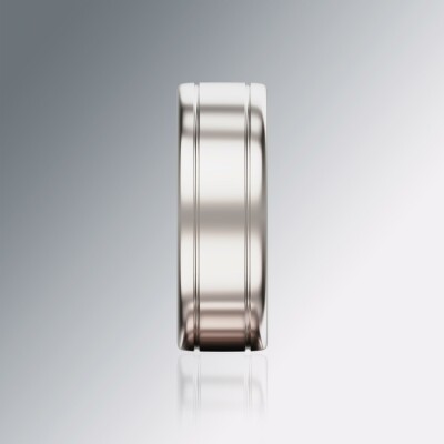 White Gold 8mm Flat Grooved Ring