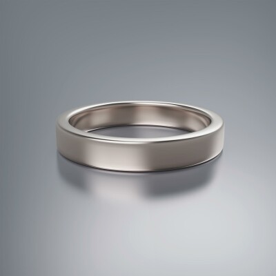 White Gold 4mm Flat Plain Ring