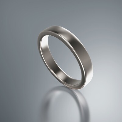 White Gold 4mm Flat Plain Ring