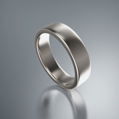 White Gold 6mm Flat Plain Ring