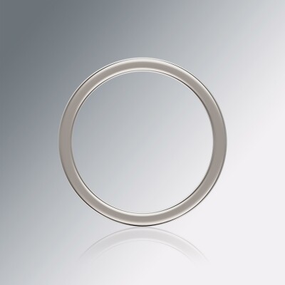 White Gold 8mm Flat Plain Ring