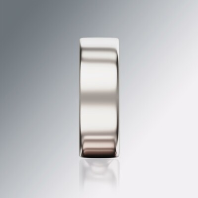 White Gold 8mm Flat Plain Ring