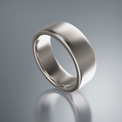 White Gold 8mm Flat Plain Ring