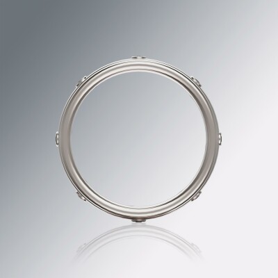 White Gold 6mm Double Grooved Diamond Ring