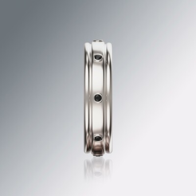 White Gold 6mm Double Grooved Diamond Ring