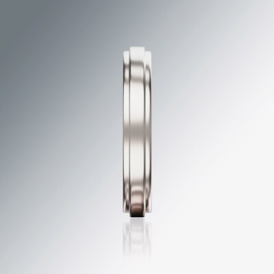 White Gold 4mm Flat Stepped Ring