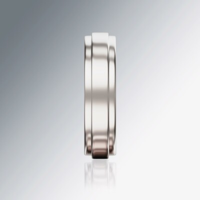 White Gold 6mm Flat Stepped Ring