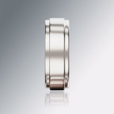 White Gold 8mm Flat Stepped Ring
