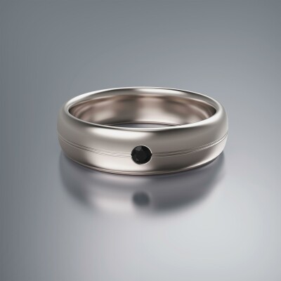 White Gold 6mm Halfround Grooved Diamond Ring