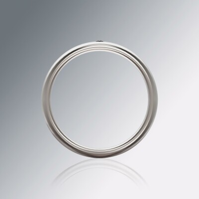 White Gold 6mm Halfround Grooved Diamond Ring