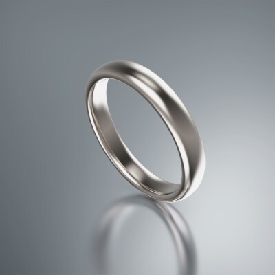 White Gold 4mm Halfround Ring