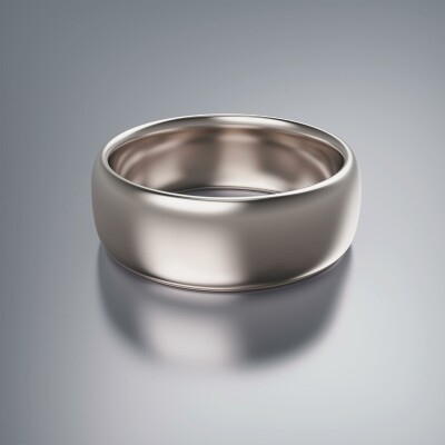 White Gold 8mm Halfround Ring
