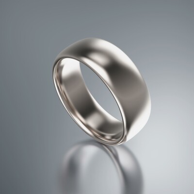 White Gold 8mm Halfround Ring