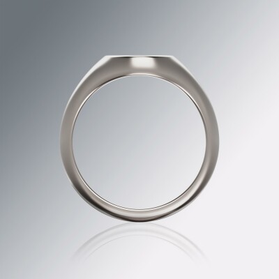 White Gold Signet Oval Ring