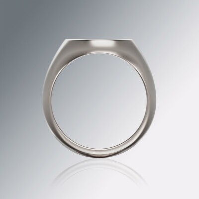 White Gold 14mm Signet Round Ring