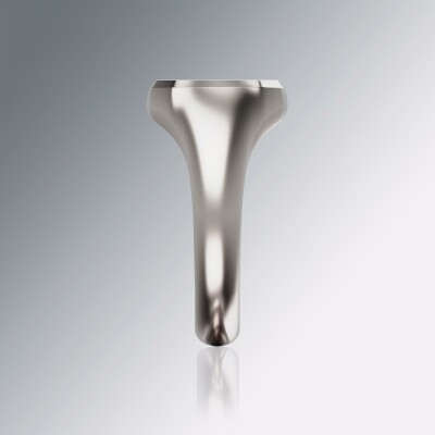 White Gold 12mm Signet Square Bevel Ring