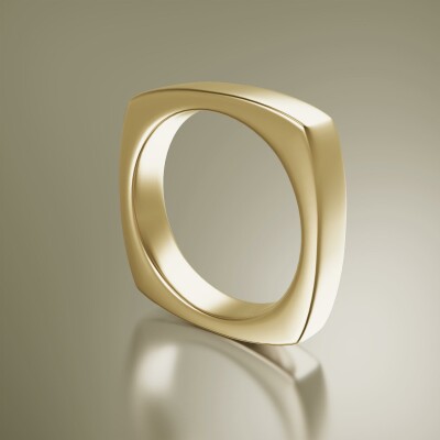 Yellow Gold 5mm Cushion Shank Flat Ring