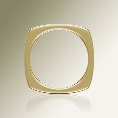 Yellow Gold 5mm Cushion Shank Grooved Ring