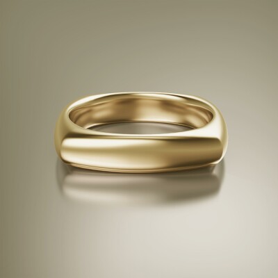 Yellow Gold 5mm Cushion Shank Halfround Ring