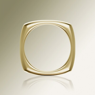 Yellow Gold 5mm Cushion Shank Halfround Ring