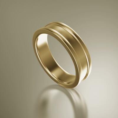 Yellow Gold 6mm Flat Inner Stepped Ring