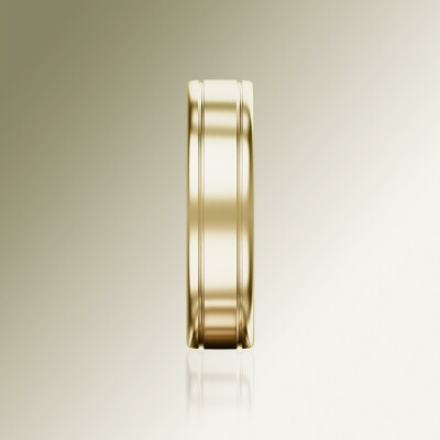Yellow Gold 6mm Flat Grooved Ring