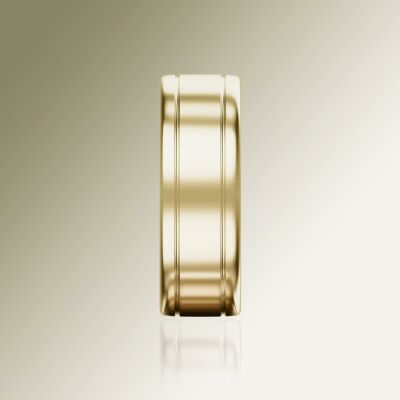 Yellow Gold 8mm Flat Grooved Ring