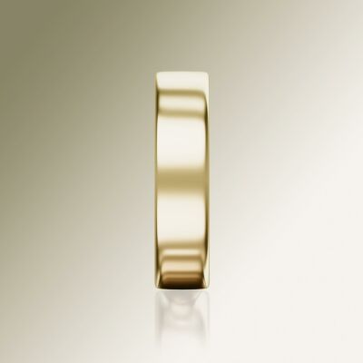 Yellow Gold 6mm Flat Plain Ring