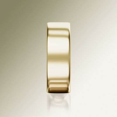 Yellow Gold 8mm Flat Plain Ring