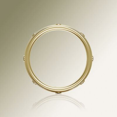 Yellow Gold 6mm Double Grooved Diamond Ring