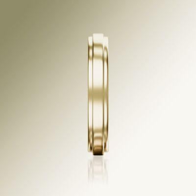 Yellow Gold 4mm Flat Stepped Ring