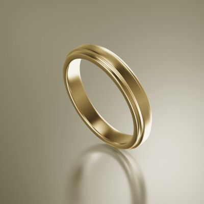 Yellow Gold 4mm Flat Stepped Ring