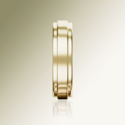Yellow Gold 6mm Flat Stepped Ring