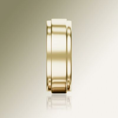 Yellow Gold 8mm Flat Stepped Ring