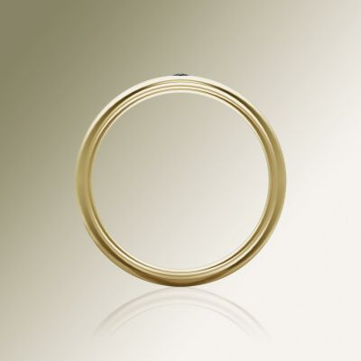 Yellow Gold 6mm Halfround Grooved Diamond Ring