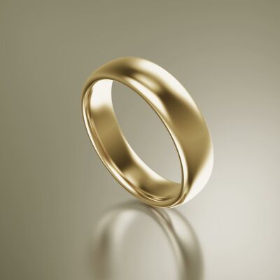 Yellow Gold 6mm Halfround Ring
