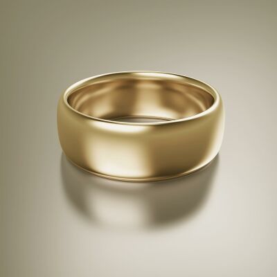 Yellow Gold 8mm Halfround Ring