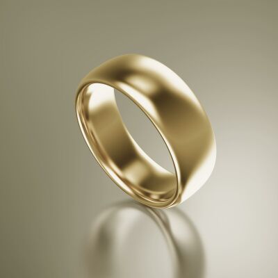 Yellow Gold 8mm Halfround Ring