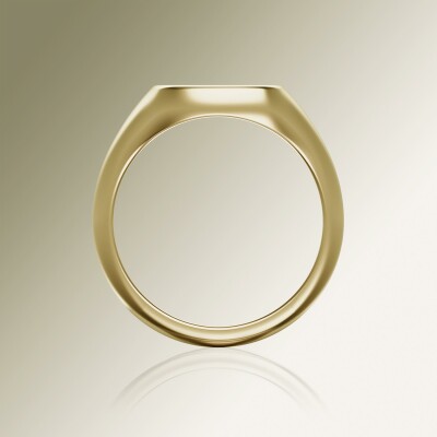 Yellow Gold 12mm Signet Cushion Ring