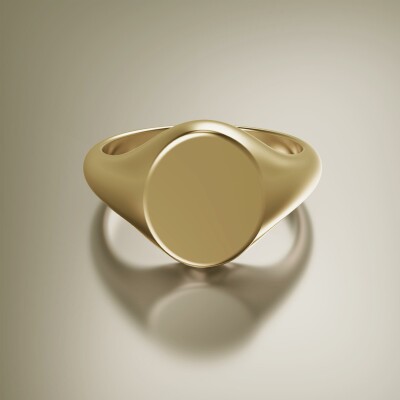Yellow Gold Signet Oval Ring