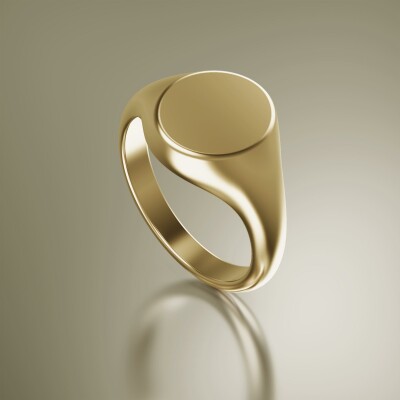 Yellow Gold Signet Oval Ring