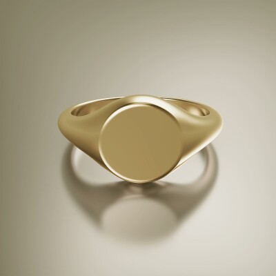 Yellow Gold 10mm Signet Round Ring